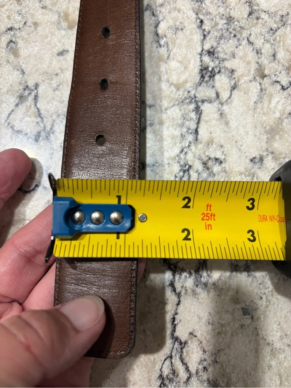 Yves Saint Laurent Solid Brass Buckle Reversible Brown Black Leather Belt